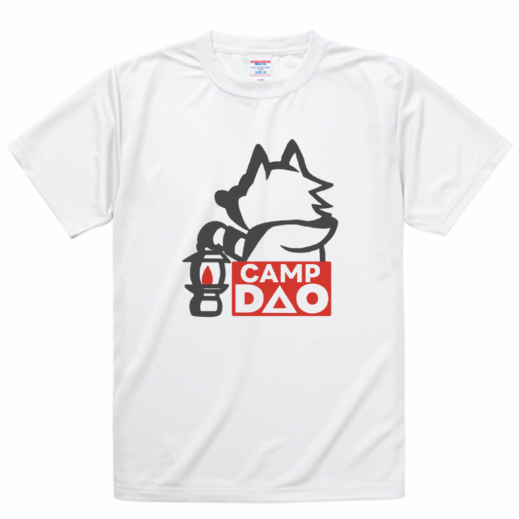【キッズ】CampDaoフロントロゴ4.7oz ドライシルキータッチTシャツ【ホワイト】